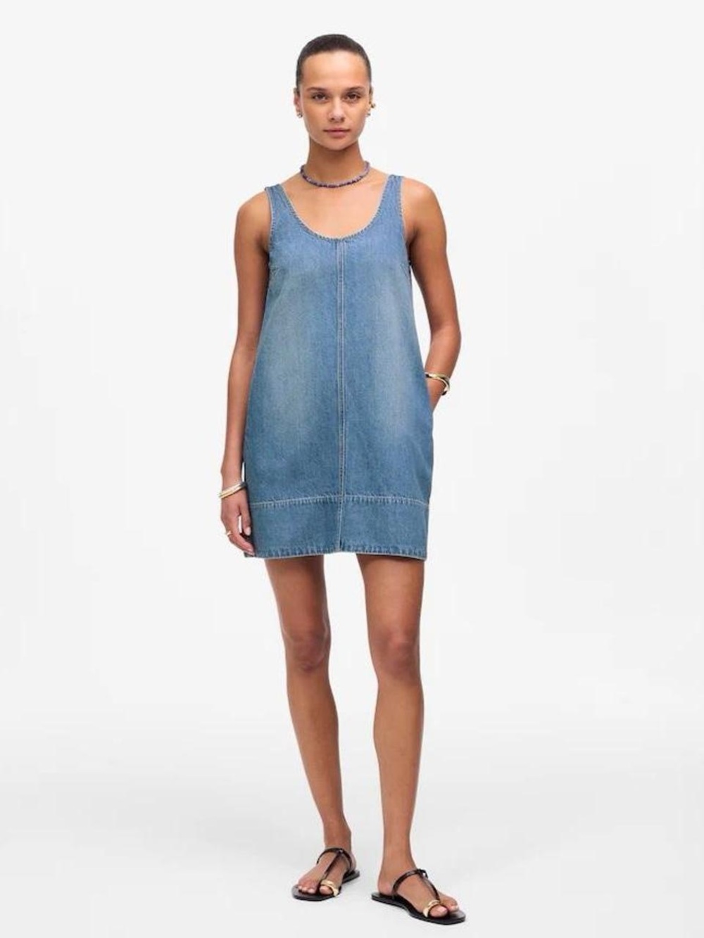 Madewell Denim Scoopneck Mini Shift Dress